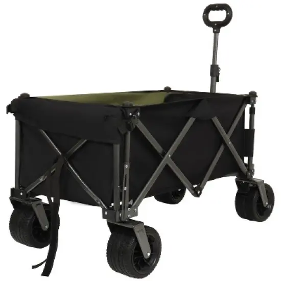 Collapsible Folding Wagon 300L,49" Extra Long Collapsible Wagon with Tailgate, All-Terrain 7"x 4" Big Wheels, 400LBS Foldable Foldable Beach Wagon image {8}