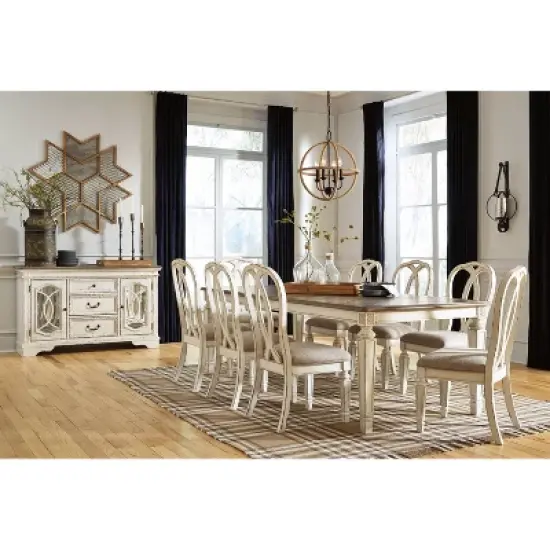 Realyn Rectangular Extendable Dining Table Chipped White - Signature Design by Ashley image {6}