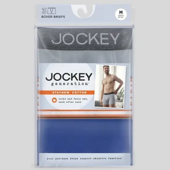 Jockey Generation&trade; Men's Boxer Briefs 3pk - Blue/Orange/Gray image {1}