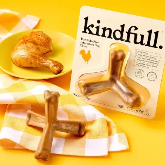 Rawhide-Free Interactive Dog Treat Chicken Flavor - 3oz/1ct - Kindfull&trade; image {1}