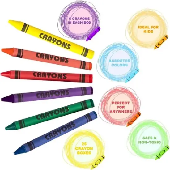 ArtCreativity Crayons Bulk Set - 150 Packs (900 Total), 6ct Boxes, Kids Art image {4}
