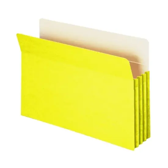 Smead File Pocket, Straight-Cut Tab, 3-1/2" Expansion, Legal Size, Yellow, 25 per Box (74233) image {8}