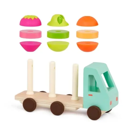 B. toys Stacking Toy - Stack & Roll Fruit Truck image {4}