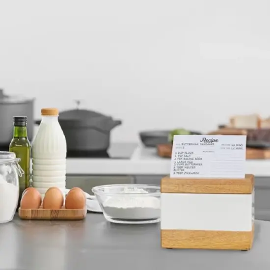 AuldHome Farmhouse Recipe Card Set; 100 Cards w/ 18 Dividers, Fits 4x6 Recipe Boxes, Double-Sided Modern Farmhouse Style image {2}