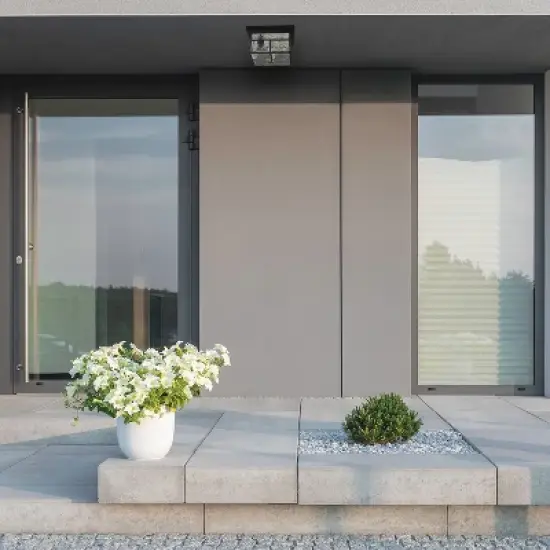 Globe Electric 2-Light Outdoor Flush Mount Ceiling Light with Clear Watered Glass Shade Bronze image {5}