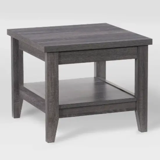Hollywood Side Table with Shelf Dark Gray - CorLiving image {1}
