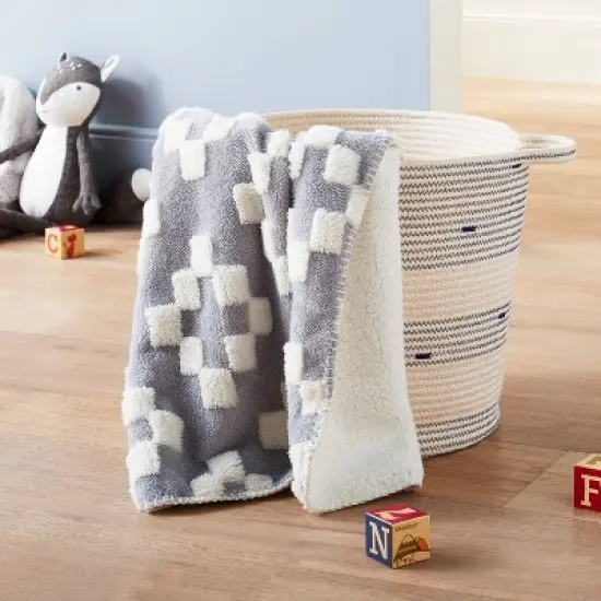 Plush Stroller Blanket Geo - Cloud Island&trade; Gray image {1}