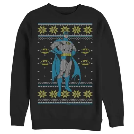 Men's Batman Ugly Christmas Dark Knight Pose Sweatshirt image {2}