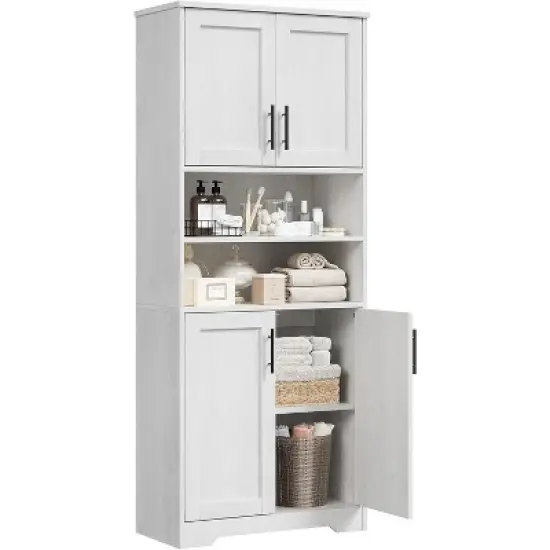 CuisinSmart 67in Tall Kitchen Pantry Storage Cabinet, Freestanding Pantry Cabinets with 4 Doors and Adjustable Shelves for Living Room Office image {9}