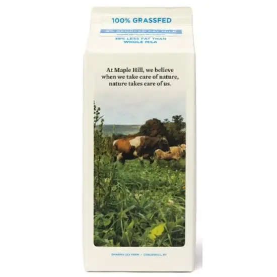 Maple Hill Creamery 100% Grassfed Organic 2% Reduced Fat Milk - 0.5gal image {1}