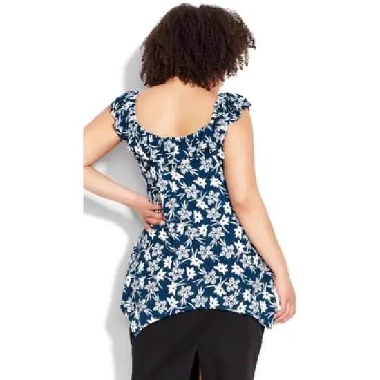 Women's Plus Size Serena Print Top  - Freesia Floral | EVANS image {1}
