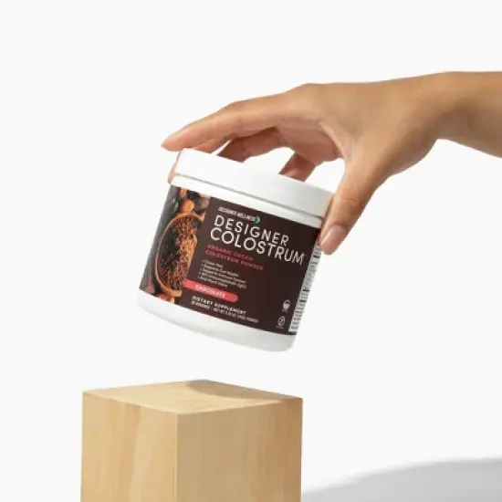 Designer Wellness, Pure Bovine Colostrum Powder, Gut Health & Bloating, Skin & Hair, Gluten Free, Chocolate, 30 Servings image {4}