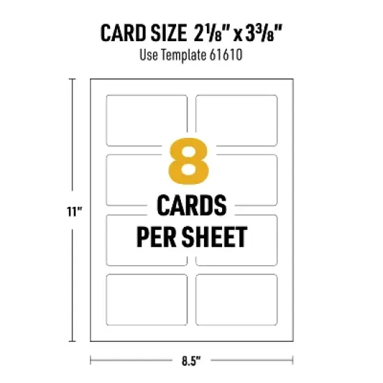 Avery Durable ID Cards, Laser Printable on Both Sides, Blank White, 80 Total, 2.125" x 3.375" (61610) image {6}