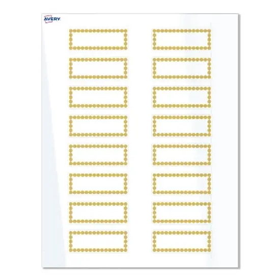 Avery&reg; Labels, 1" x 2-5/8", Gold Beads, Glossy White, 160ct image {8}