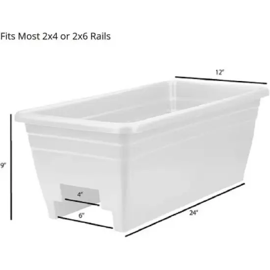 The HC Companies Plastic Rail Planter, 24in image {2}