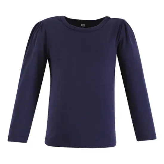 Hudson Baby Infant and Toddler Girl Long Sleeve T-Shirts, Blush Navy Floral image {3}