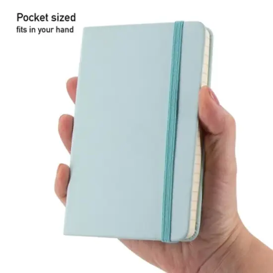 Paper Junkie A6 Pocket Size Mini Notebooks with Hardcover -124 pages (3.7" x 5.7") with Inner Pocket (Light Blue, 3 Pack) image {4}