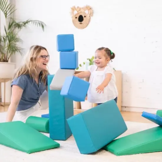 ECR4Kids SoftZone Building Foam Blocks, Large Unit-Style Soft Builder Blocks, 16-Piece image {4}