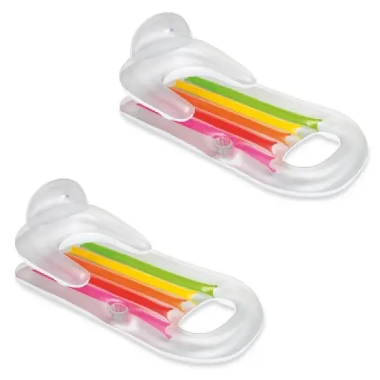 Intex 58802EP Inflatable King Kool Swimming Pool Lounge Raft in Silver-2 Pack image {1}