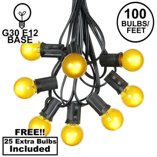 Novelty Lights 100 Feet G30 Globe Outdoor Patio String Lights, Black Wire image {12}