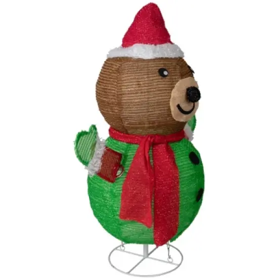 Northlight 25" Pop-up Bear Wearing Santa Hat Outdoor Christmas Decoration image {3}