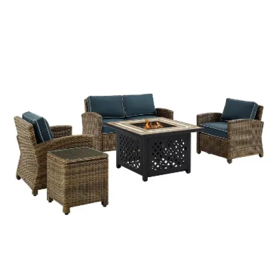 Crosley 5pc Bradenton Steel Outdoor Patio Fire Pit Furniture Set  image {7}
