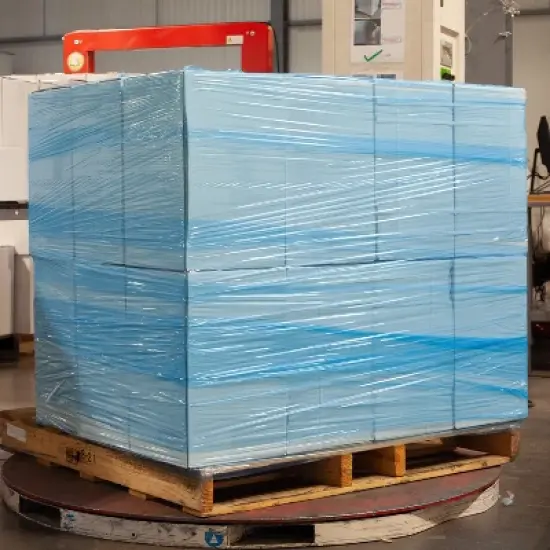 PSBM 4 Rolls 17" x 1476' (34 Gauge) Packing Pre-Stretch Film Hand Shrink Wrap - Blue image {3}