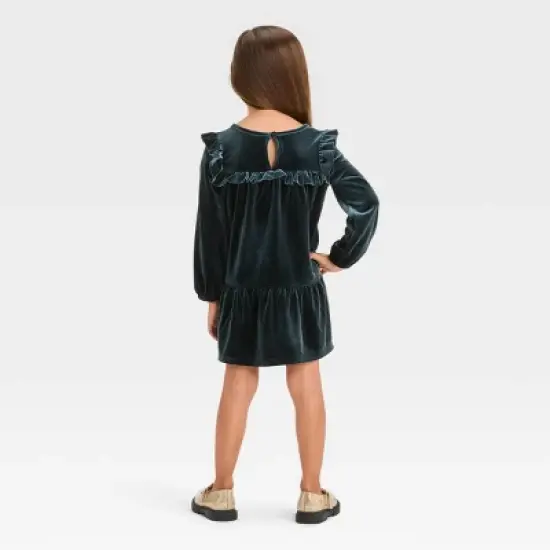 Toddler Girls' Solid A-Line Long Sleeve Dress - Cat & Jack&trade; Black image {1}