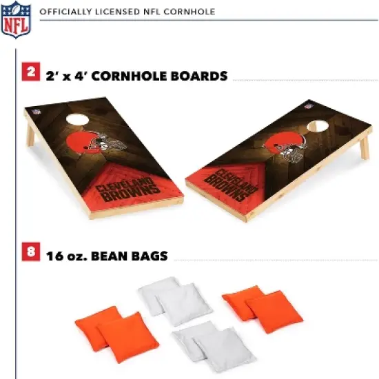 NFL Cleveland Browns 2'x4' Wood Cornhole Set image {1}