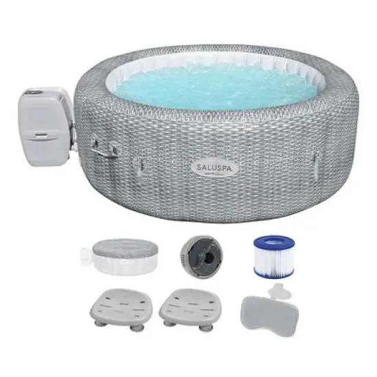 Bestway SaluSpa Honolulu AirJet Inflatable Hot Tub & 2 SaluSpa Underwater Non Slip Pool/Spa Seat w/Adjustable Legs & Padded Headrest Pillows image {6}