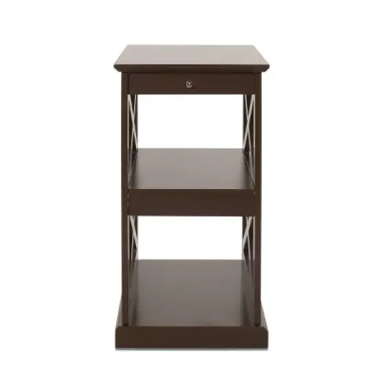Vernon Contemporary 2 Shelf Side Table Dark Walnut - Christopher Knight Home image {4}