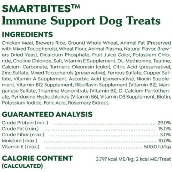 Greenies Smartbites Immune Support Crunchy & Soft Dog Treats, Chicken Flavor, 8 Oz Pack image {2}