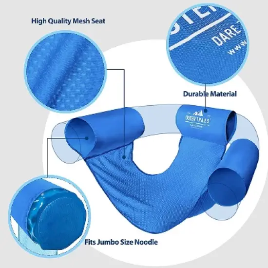 3KB Outer Trails JUMBO Sling Mesh Pool Noodles Chair, Dark Blue, 2 Slings image {2}