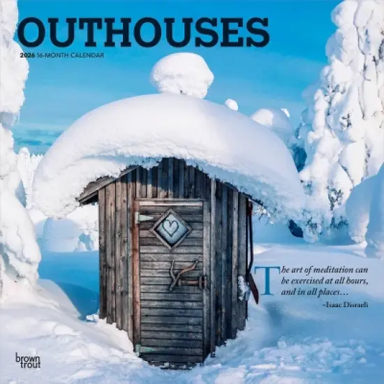 BrownTrout Outhouses 2026 12"x24" Hanging Square Wall Calendar Plastic-Free image {9}