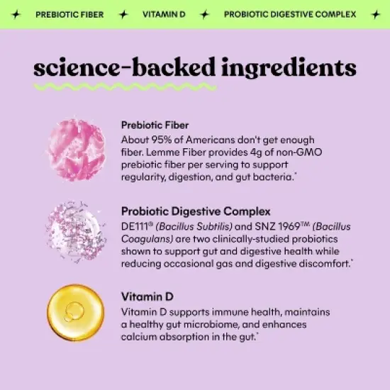 Lemme Fiber and Probiotic Gummies - 60ct image {3}
