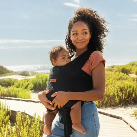 Moby Petunia Picklebottom X Moby Wrap Easy-Wrap Baby Carrier - Black Eyelet image {5}