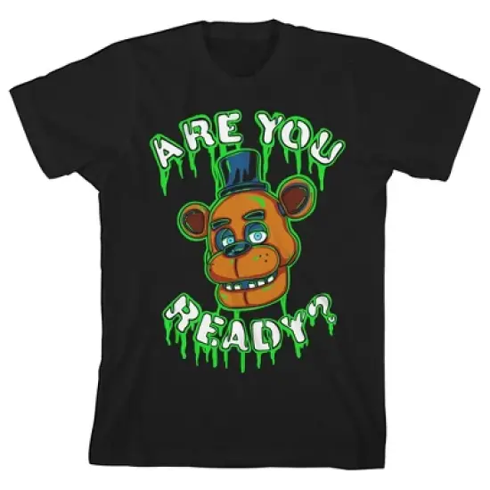 Are You Ready Five Nights at Freddys Youth Boys Grey Graphic Tee image {3}