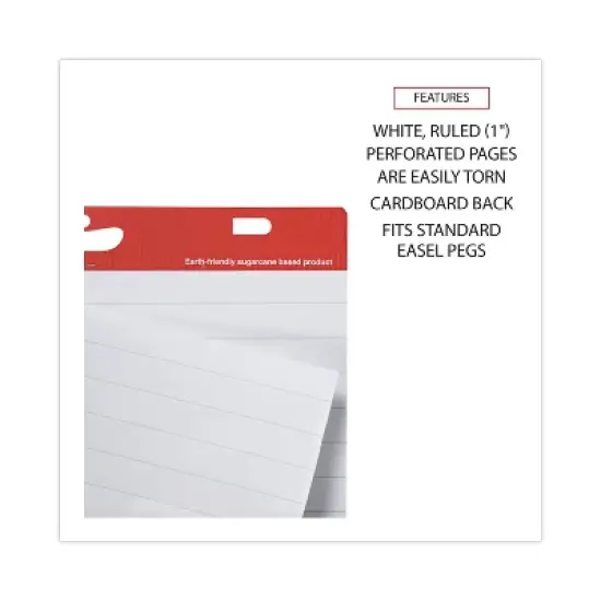 Universal Renewable Resource Sugarcane Based Easel Pads, Presentation Format (1" Rule), 27 x 34, White, 50 Sheets, 2/Carton image {2}