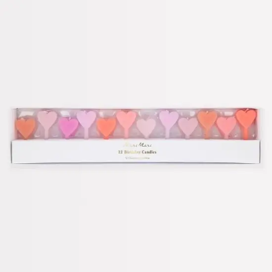 Meri Meri Pink Heart Candles (Pack of 12) image {4}