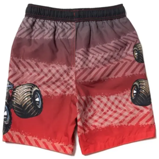 Monster Jam Maximum Destruction Megalodon Grave Digger El Toro Loco Swim Trunks Bathing Suit Toddler  image {1}