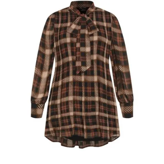 Women's Plus Size Sexy Plaid Dress - black | CITY CHIC image {2}