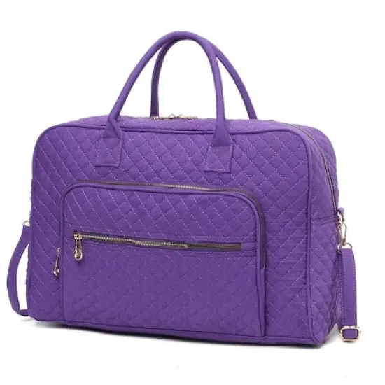 MKF Collection Jayla Solid Quilted Cotton Women&rsquo;s Duffle Bag by Mia K image {10}