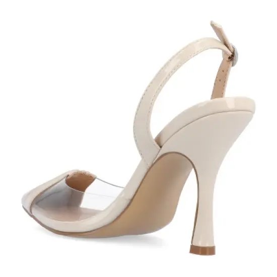 Journee Collection Womens Ivyann Vegan Leather and Lucite Stiletto Pumps image {6}