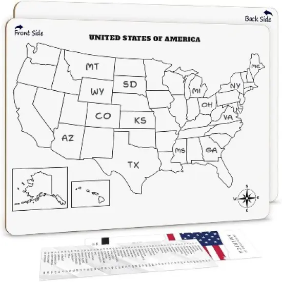 SCRIBBLEDO USA Map Dry Erase Board 11"x14" image {7}
