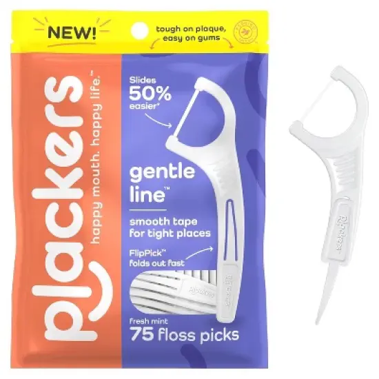 Plackers Gentle Line Floss Picks Fresh Mint, 75 Ct image {6}