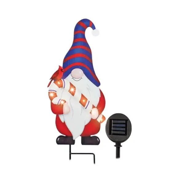 Collections Etc Outdoor Christmas Gnome Solar Stake Decoration image {4}