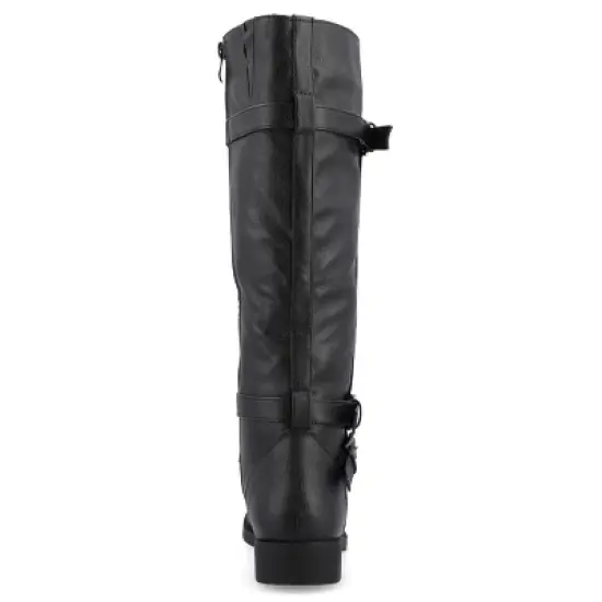 Journee Collection Womens Bite Stacked Heel Riding Boots image {2}