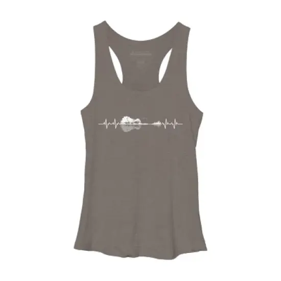 Women's Design By Humans Nature Guitar Heart Beat By Maryedenoa Racerback Tank Top image {3}