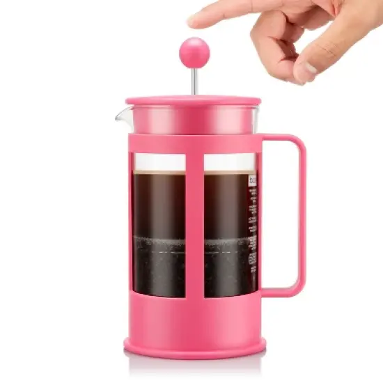 Bodum Kenya 8 Cup 34oz French Press Coffee Maker Pink: Manual Coffee Pot, BPA-Free, Dishwasher-Safe, Reusable Filter image {2}