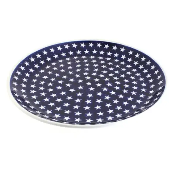 Blue Rose Polish Pottery 1378 Zaklady Large Round Serving Platter image {8}